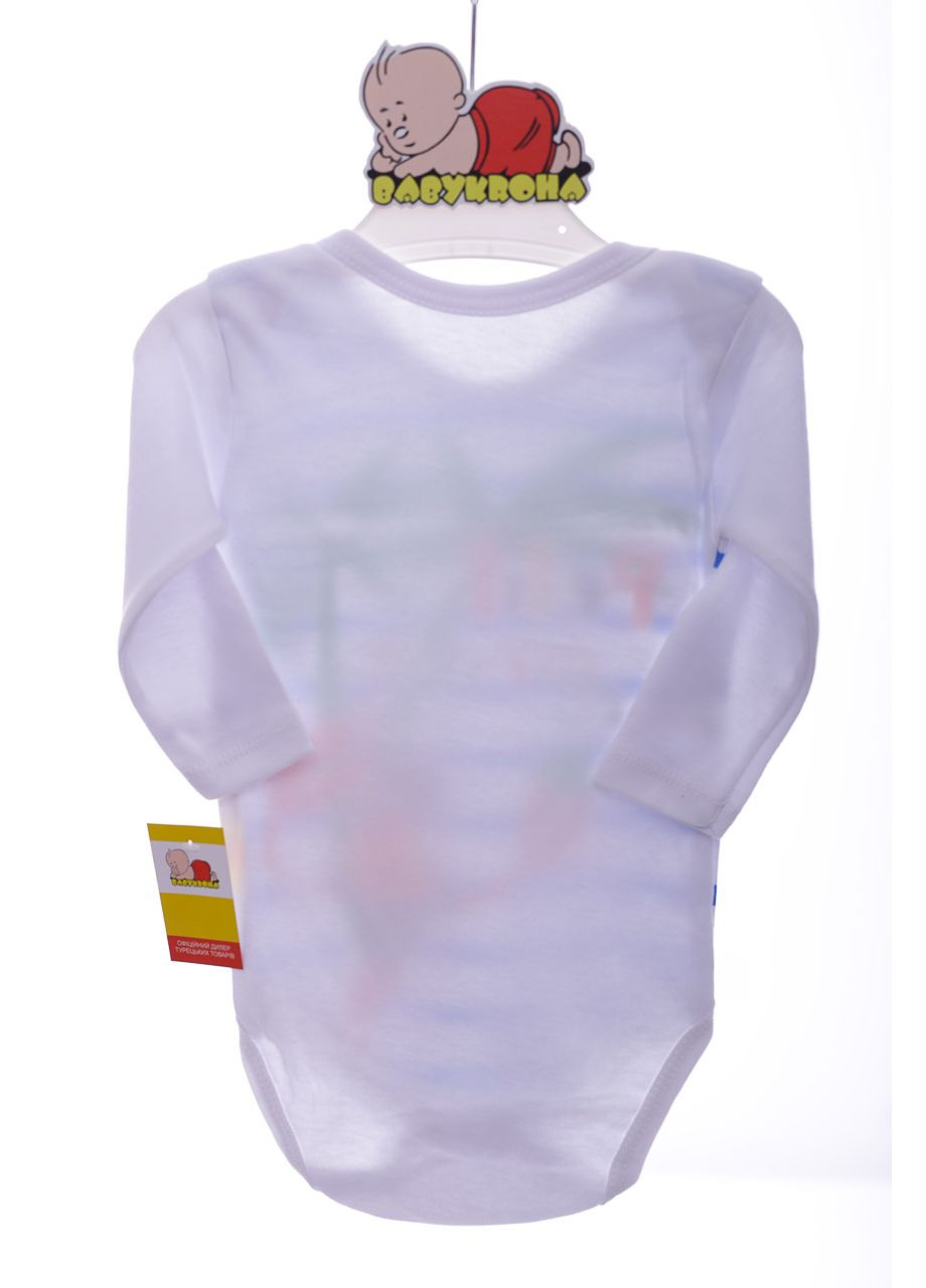 Боди с длинным рукавом для мальчика Тропик белое хлопок 68 см (41533) findik (296193163)