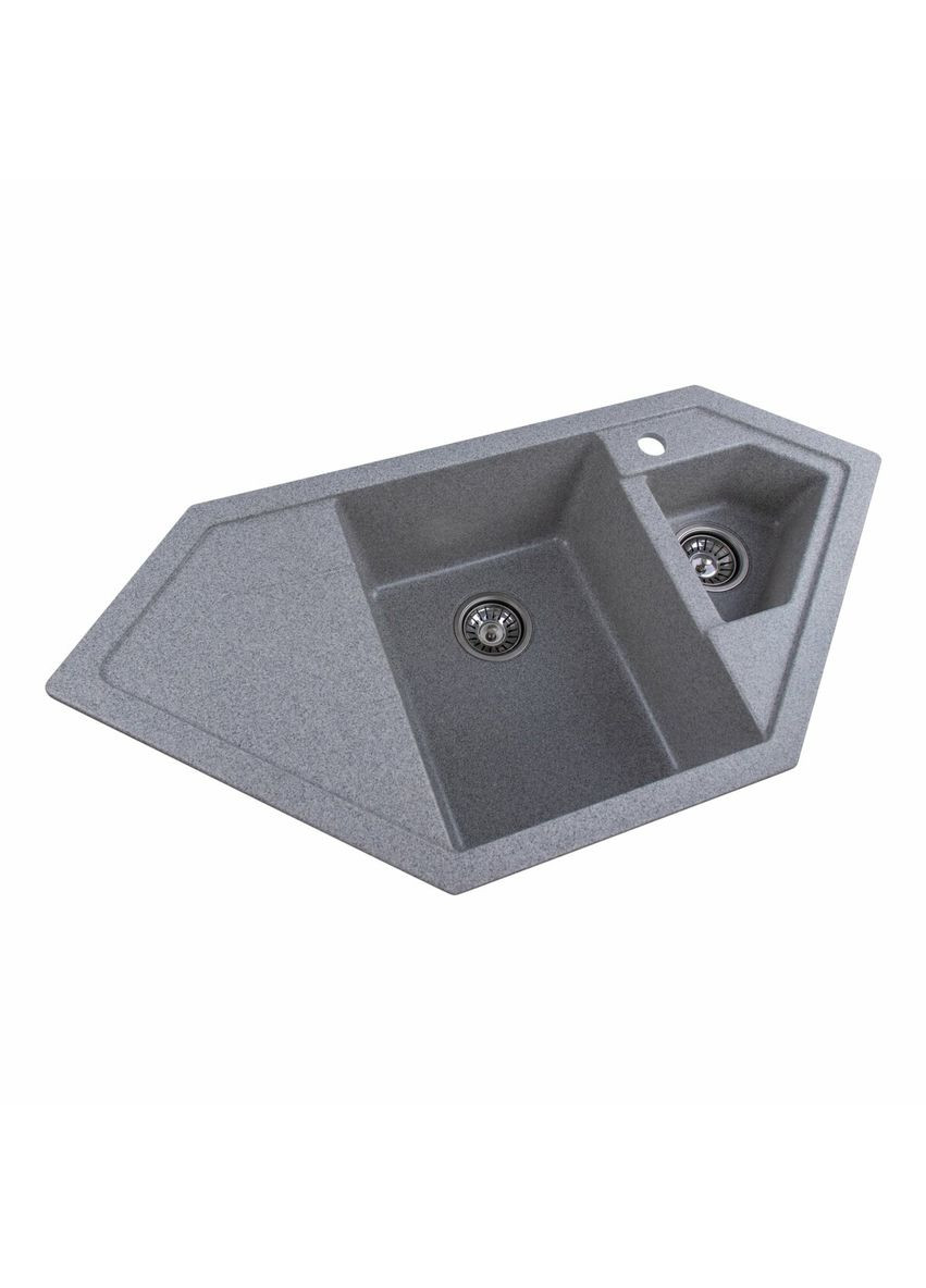 Гранітна мийка для кухні 9950 PANDORA матова Сіра Platinum (336934394)