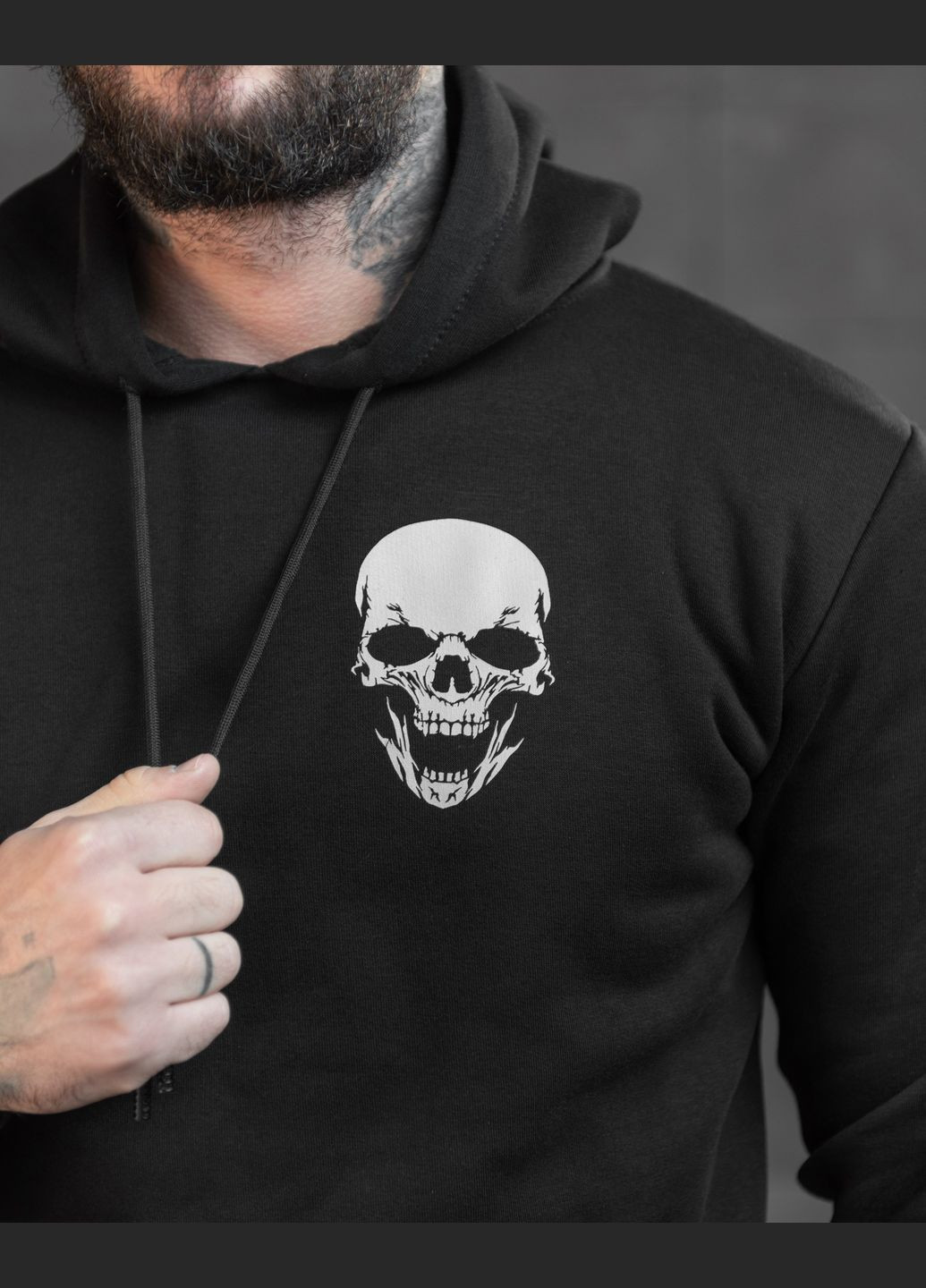 Тактичне зимове худи на флісі з принтом Далі Бога немає чорне No Brand (308283333)