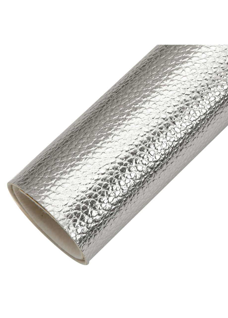 Экокожа блестящая, фактурная, 20х33 см, серебро No Brand (340483445)