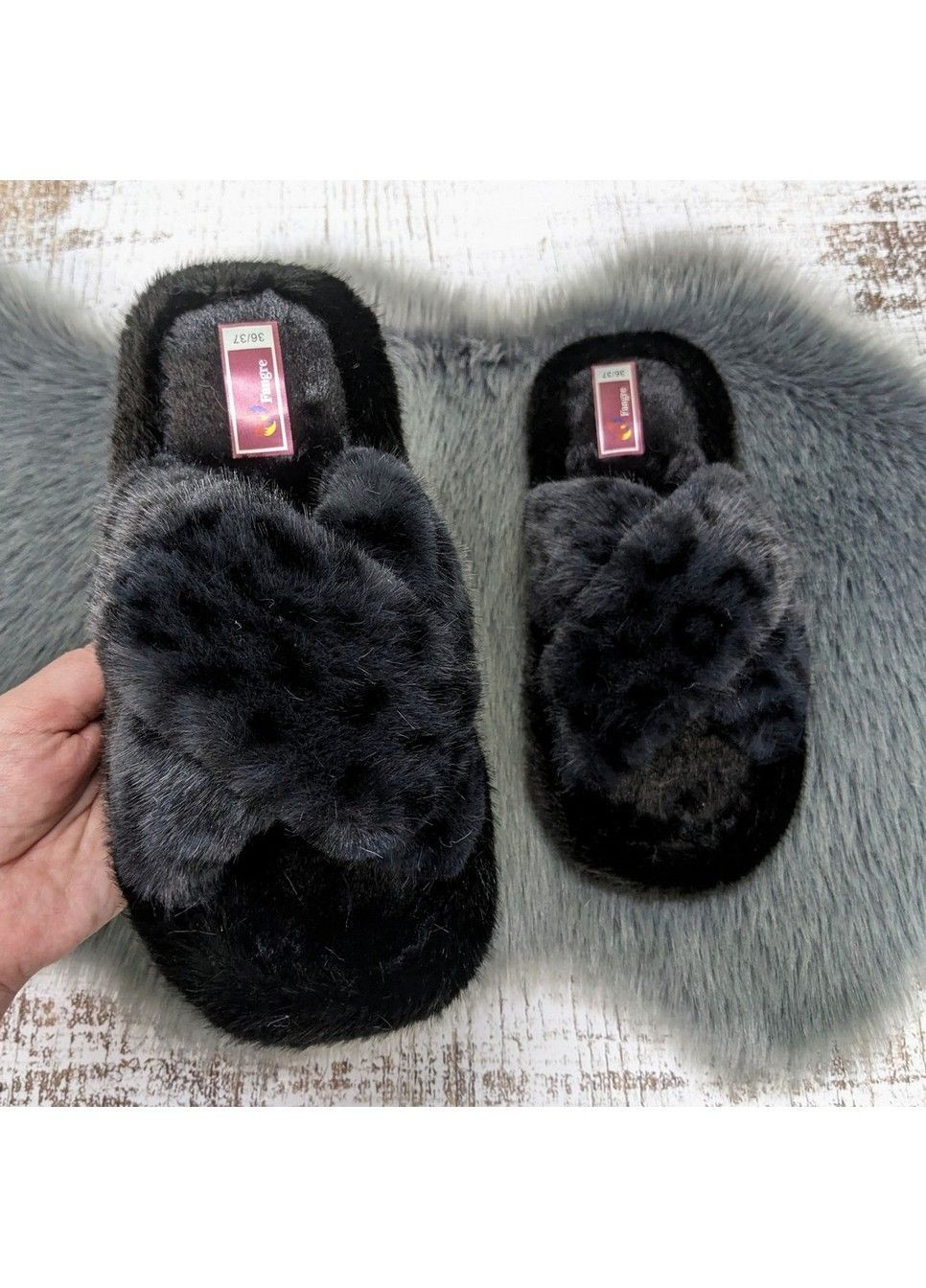 Темно-серые тапочки домашние Fashion