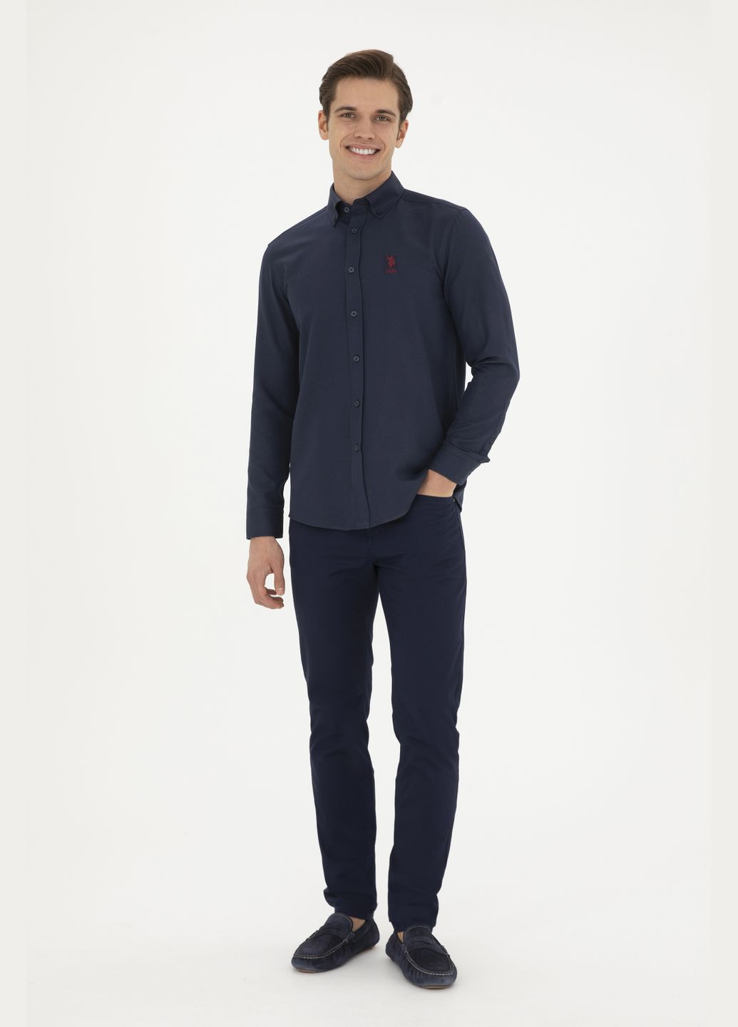 Темно-синяя рубашка U.S. Polo Assn.