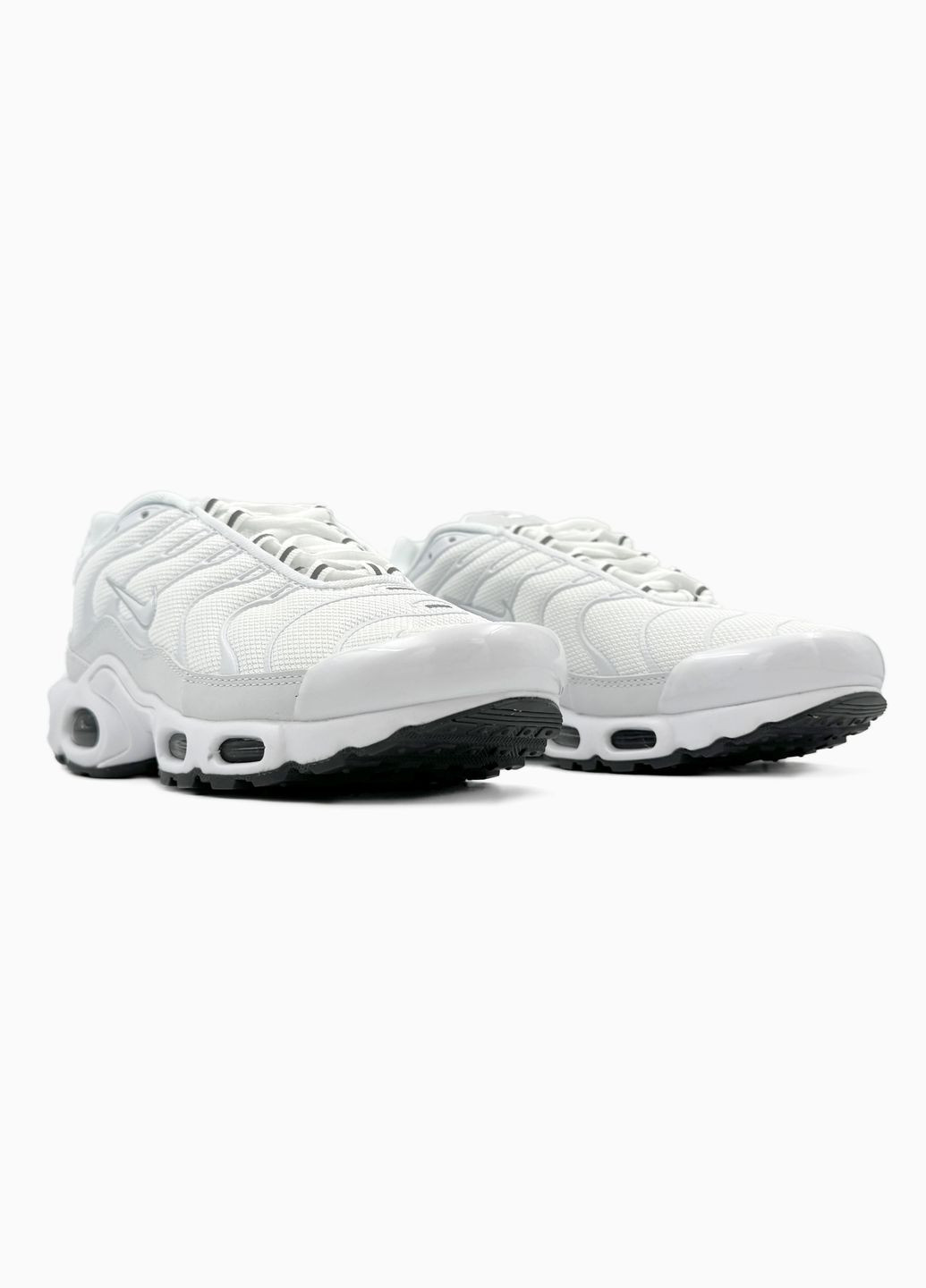 Білі Осінні кросівки чоловічі і жіночі nike air max tn plus white | найк аір макс тн плюс білі No Brand