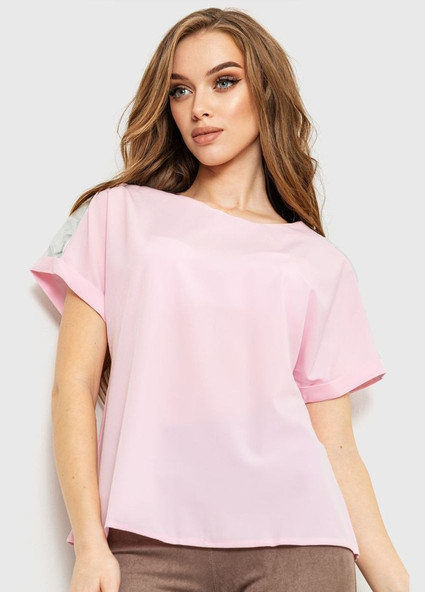 Светло-розовая демисезонная блуза повседневная, цвет светло-сиреневый, Ager