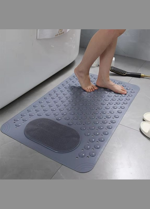 Килимок атиковзкий для ванної кімнати та душу, масажний для ніг силіконовий з присосками, 50х80 см No Brand (337342220)