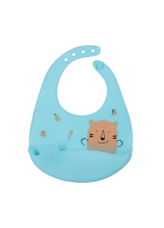 Нагрудник силиконовый мягкий Domino, голубой () Bebe Confort 3105207900 (335030436)