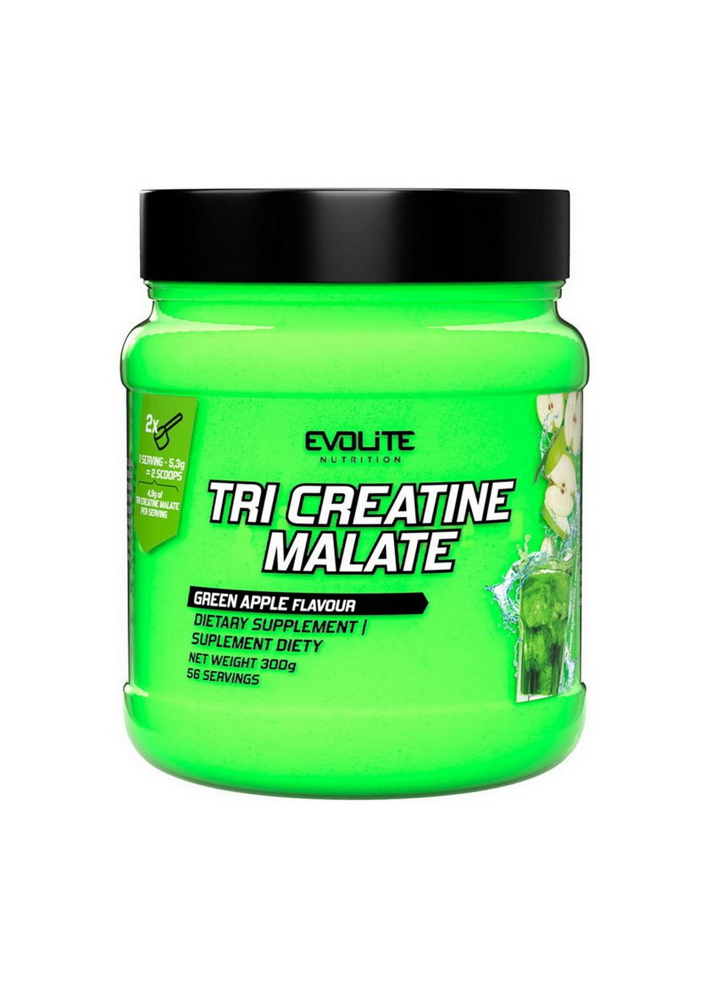 Креатин Tri Creatine Malate (300 g, green apple) Evolite Nutrition (296621908)