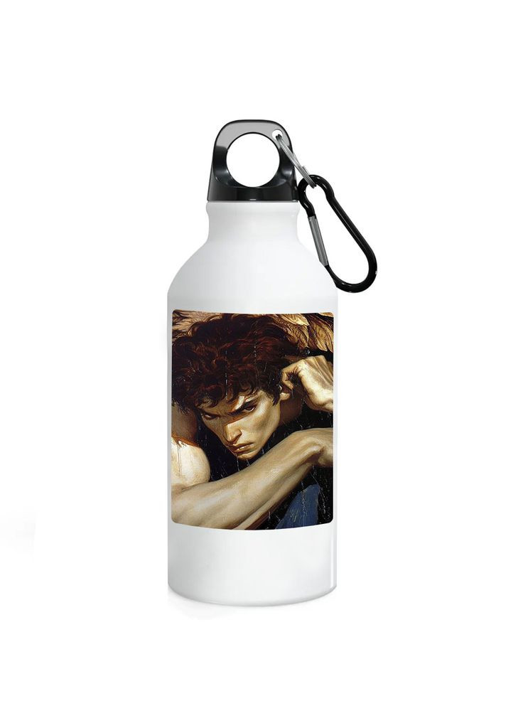 Фляга (пляшка) для води з карабіном 500 мл Металева (Туристична, Для кемпінгу, Для спорту) #173 500 мл Білий No Brand (323639624)