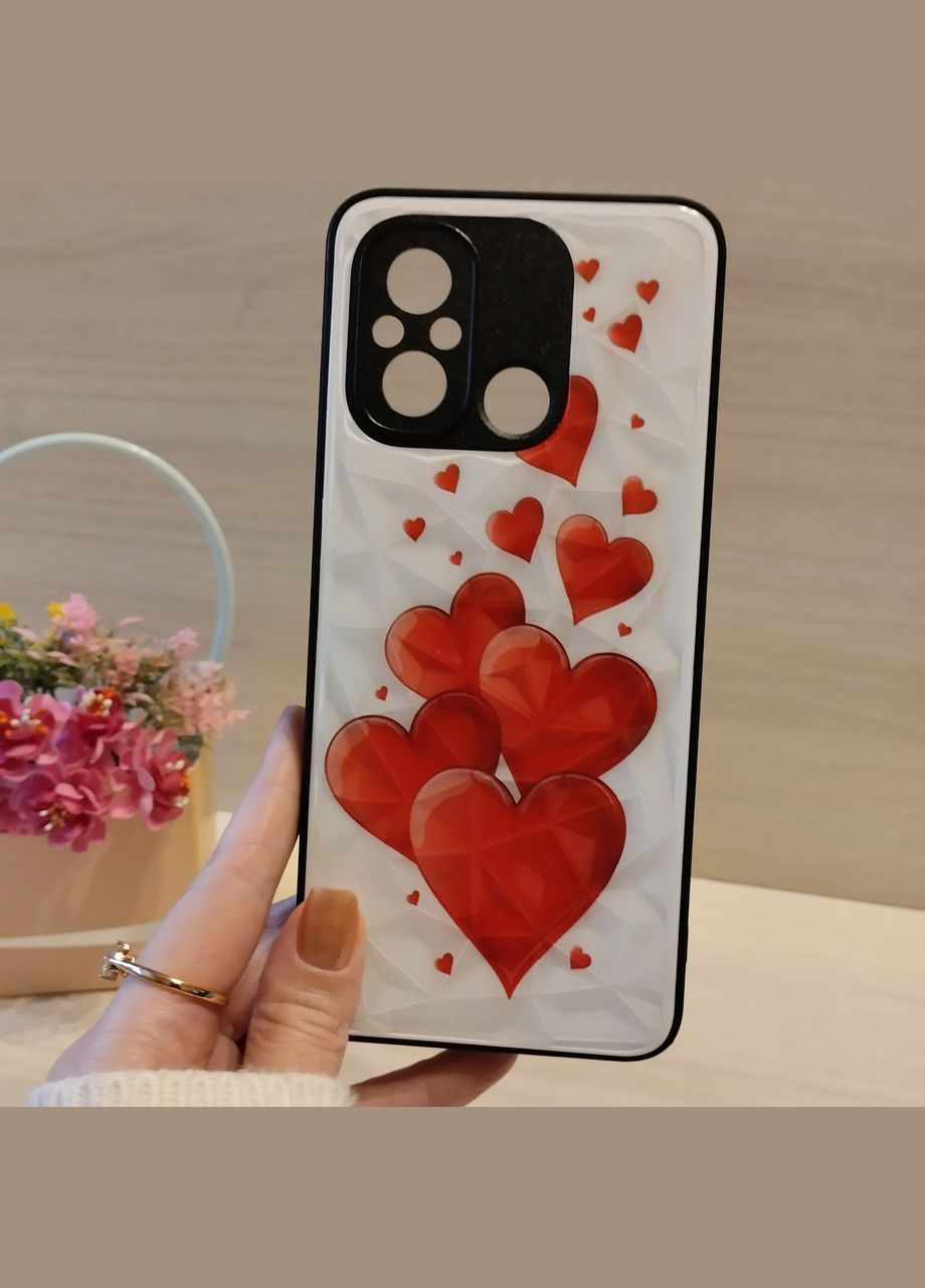 Чохол на xiaomi redmi 12c жіноча накладка з малюнком Prisma Picture із сердечками No Brand (315016126)