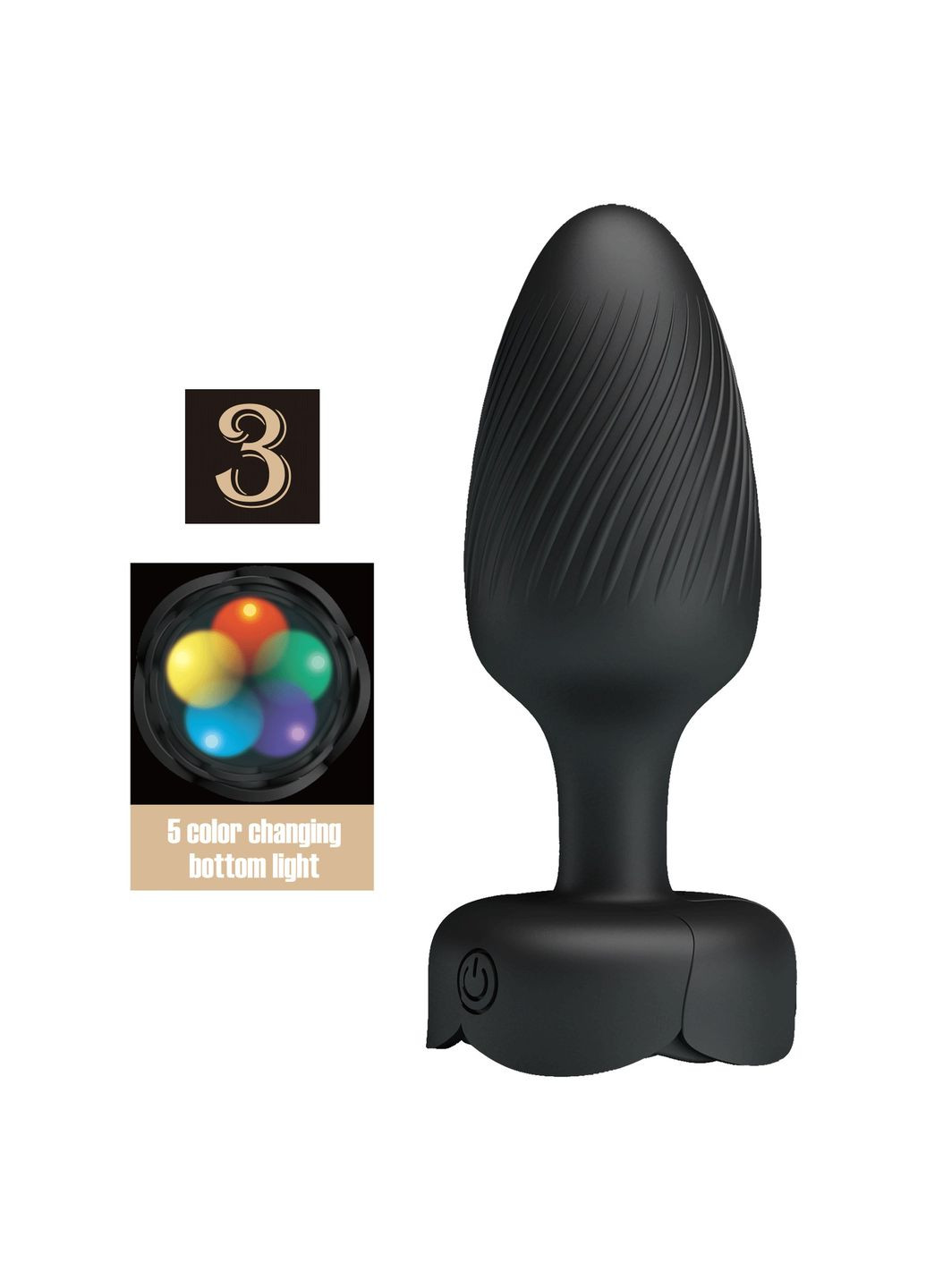 Анальный вибратор Osborn с LED-подсветкой, 9.8 см Pretty Love (361670161)