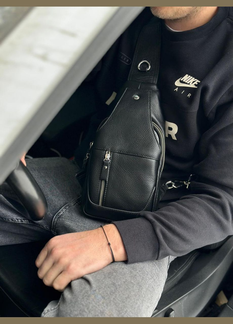 Мужской слинг-рюкзак на одно плечо из натуральной кожи с двумя отделениями Tiding Bag (298566556)