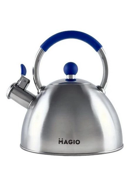 Чайник для плиты со свистком 2,5л MG-1190 Steel/Blue Magio (394162601)