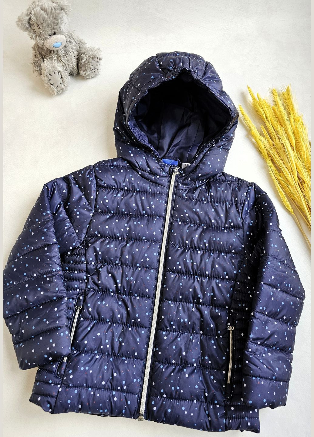 Темно-синяя демисезонная куртка демисезонная с капюшоном Lupilu Куртка