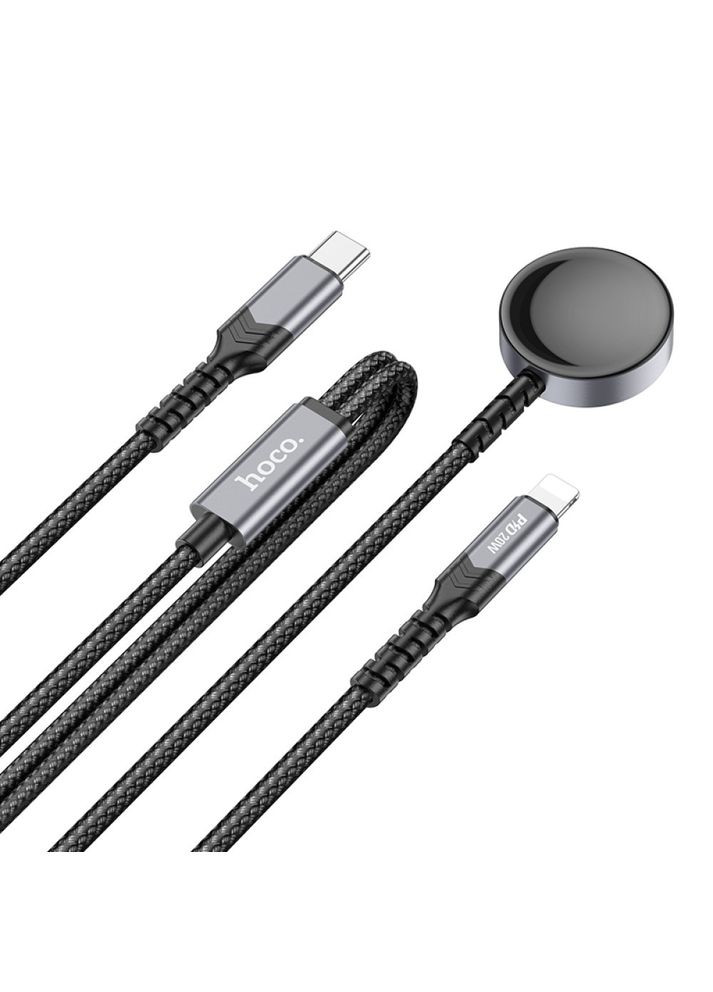 Беспроводное зарядное устройство для Apple Watch со встроенным кабелем Lightning/Type-C CW54 Hoco (337351783)