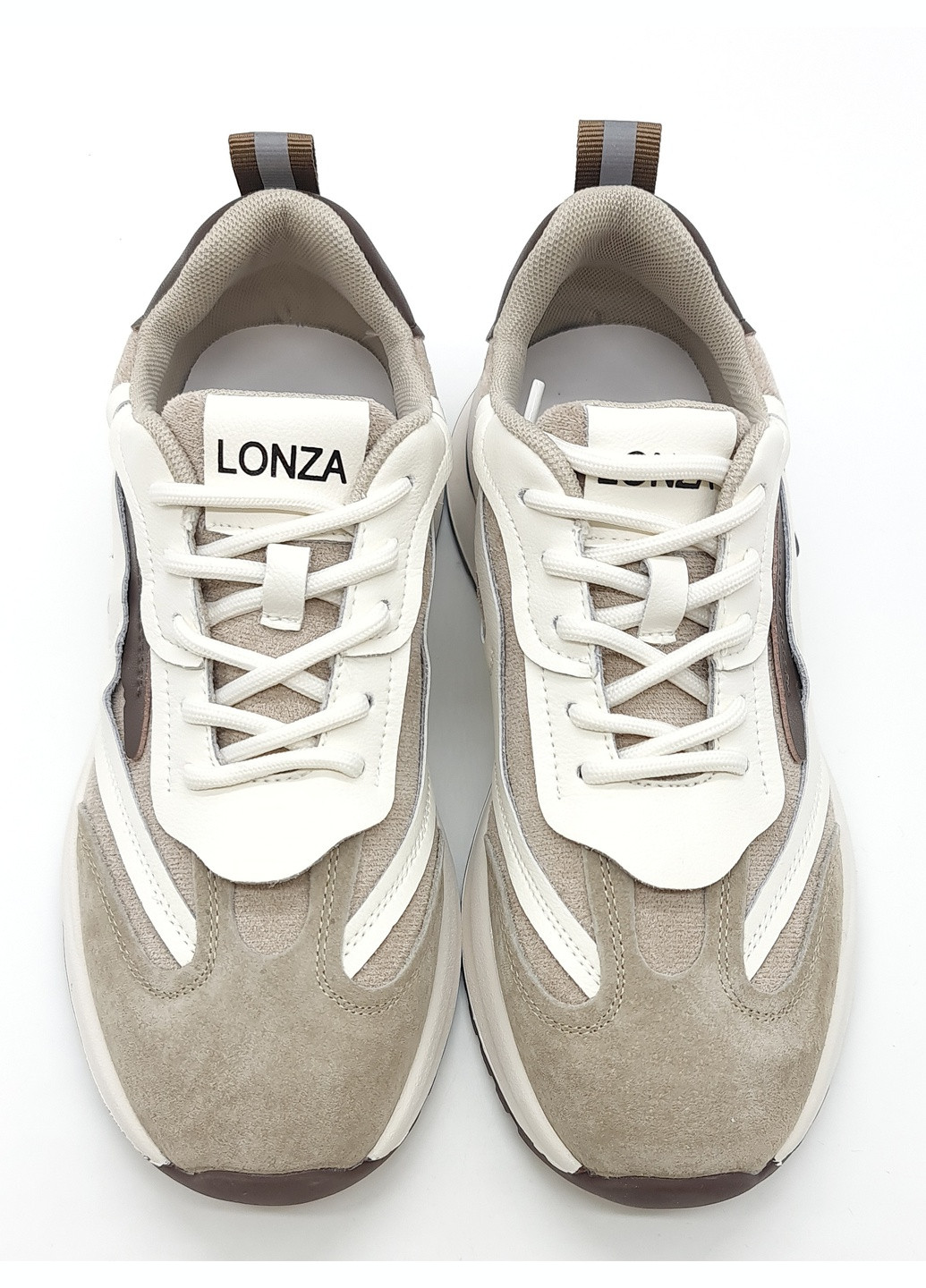 Коричневые всесезонные женские кроссовки коричневые кожаные l-11-11 24 см(р) Lonza