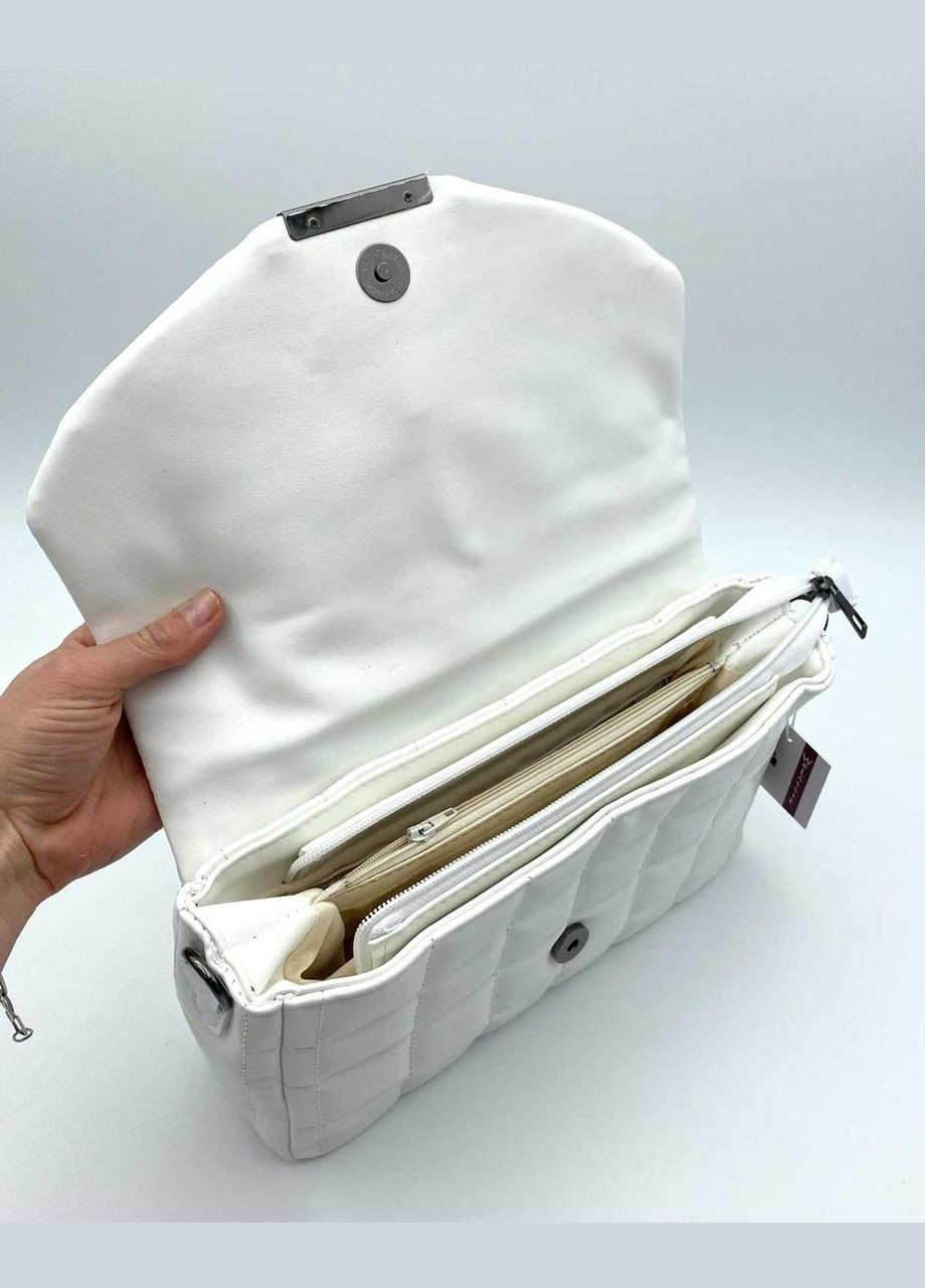 Женская сумка клатч через плечо «Ронни» из кожзама белого цвета WeLassie (298569114)