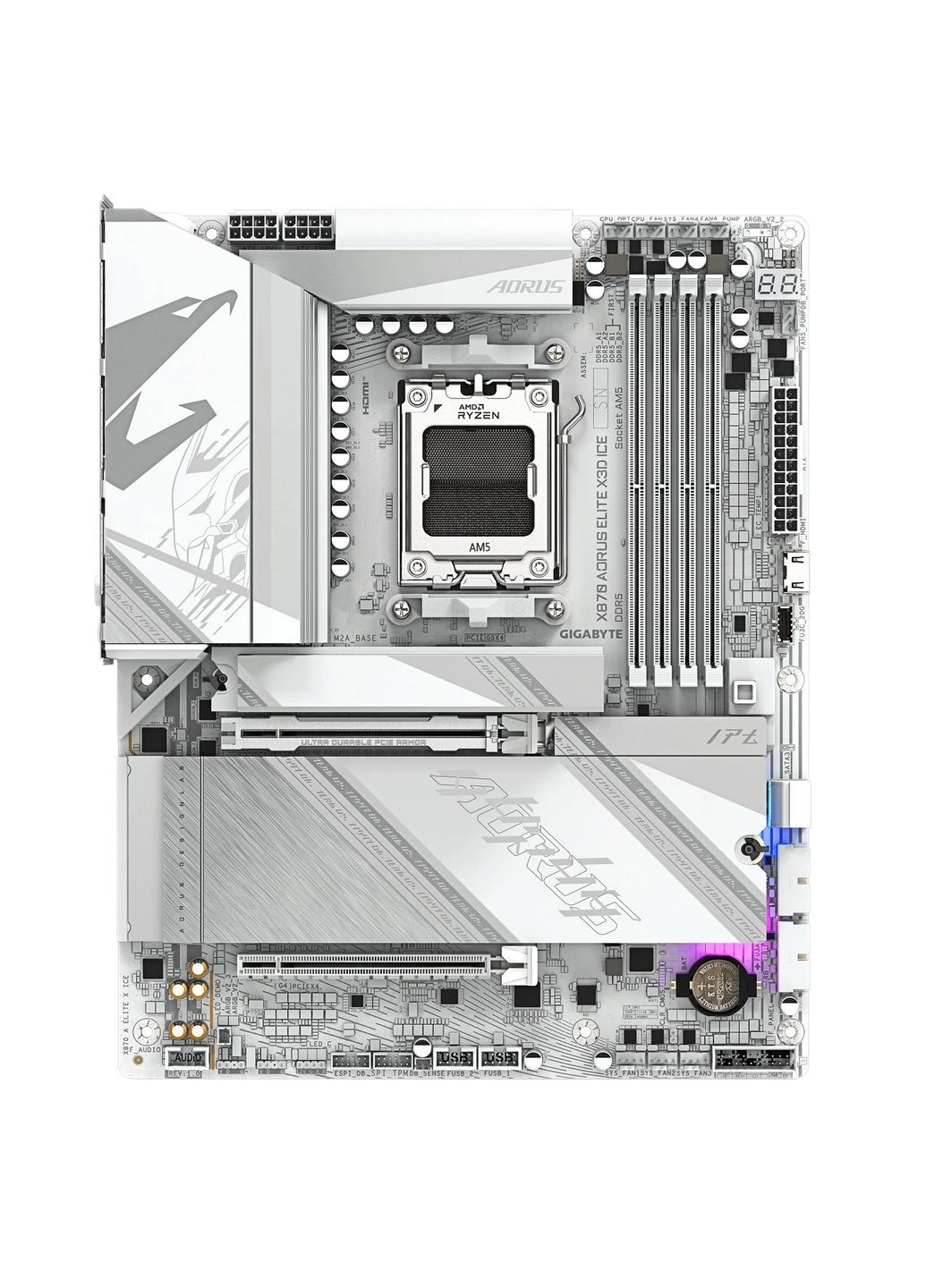 Материнська плата X870 Aorus Elite X3D Ice Socket AM5 Gigabyte (378555204)