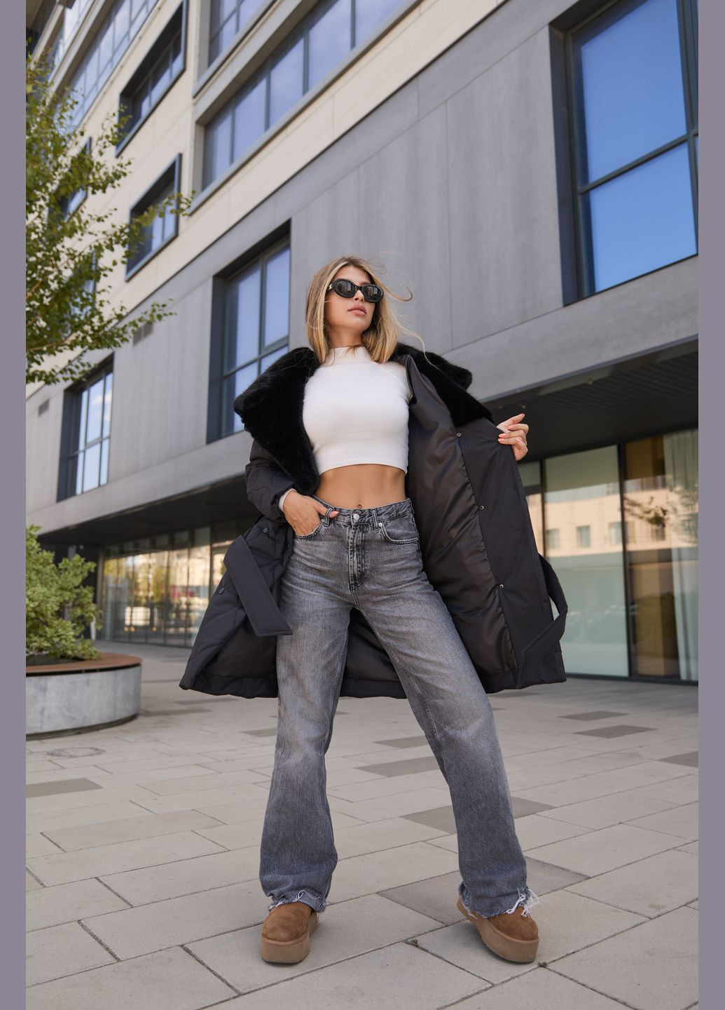 Черное зимнее Пальто MN