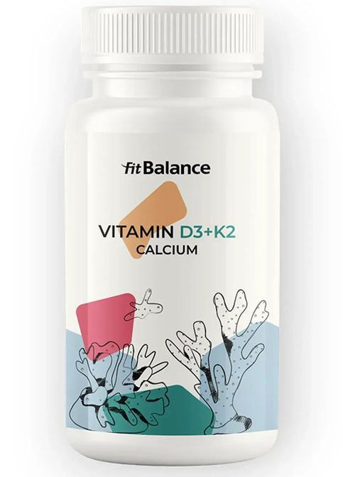 Vitamin D3+K2+Calcium 60 Caps FitBalance (367106448)