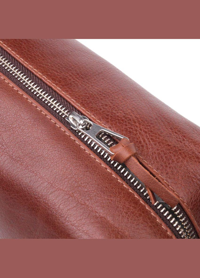 Мужская косметичка большого размера из гладкой кожи на молнии Сердце светло-коричневое 16768 Grande Pelle (362418282)