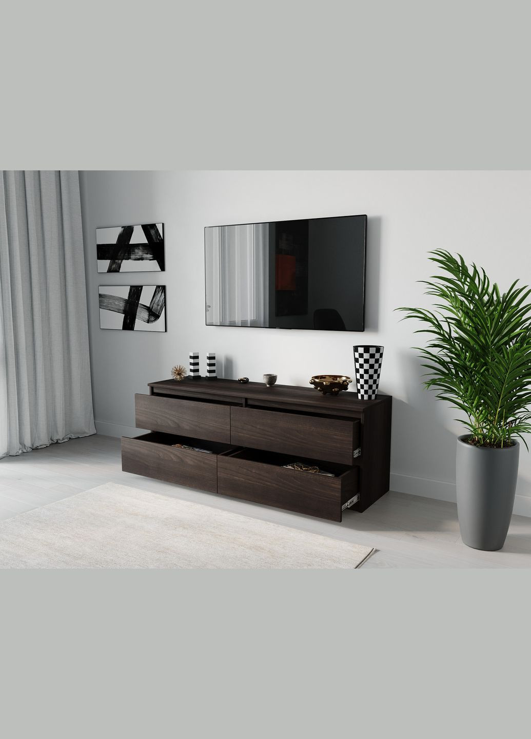 ТВ тумба ST-223 Ш1400/В530/Г400 темный MORELI (313859486)