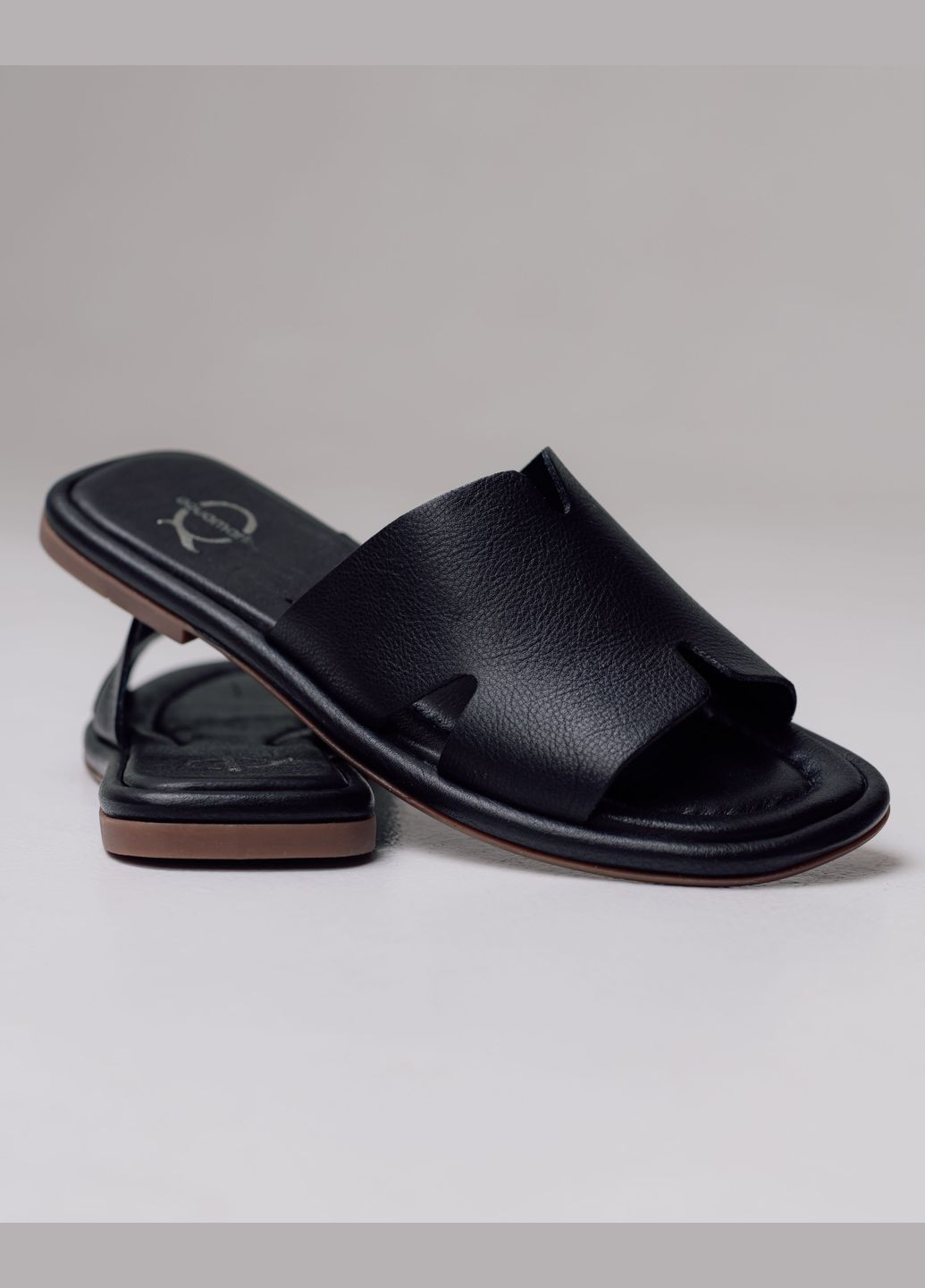 Шльопанці на плоскій підошві шкіра Aquamarin (322480783)