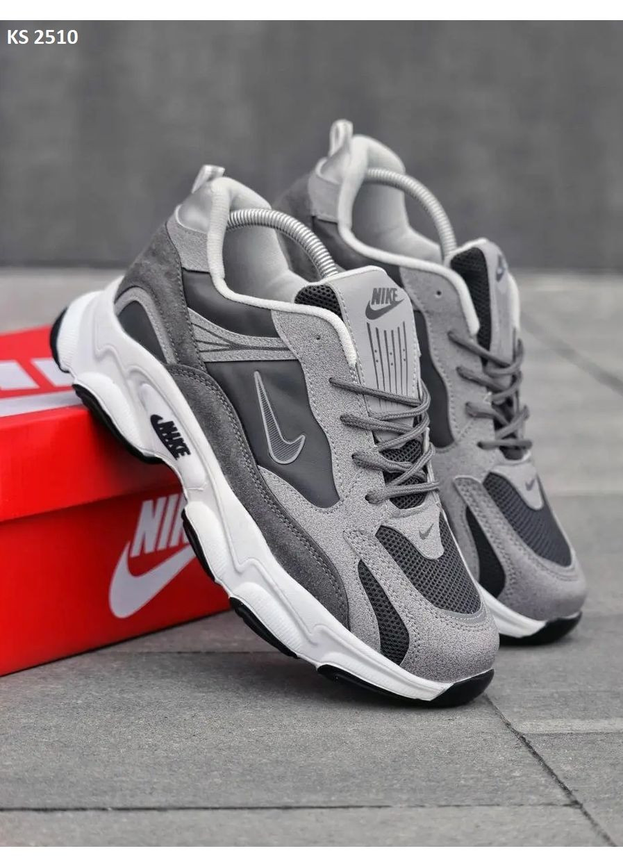 Серые демисезонные кроссовки мужские nike air gray найк аир No Brand
