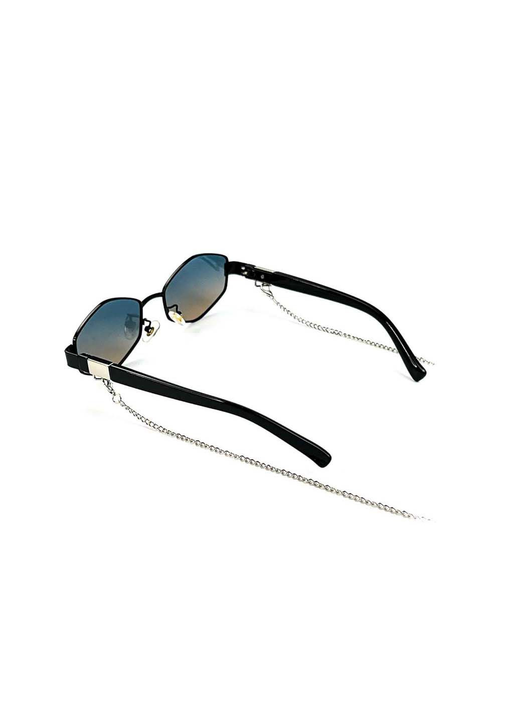 Сонцезахисні окуляри з поляризацією та ланцюжком Геометрія жіночі415-461 LuckyLOOK (291885863)