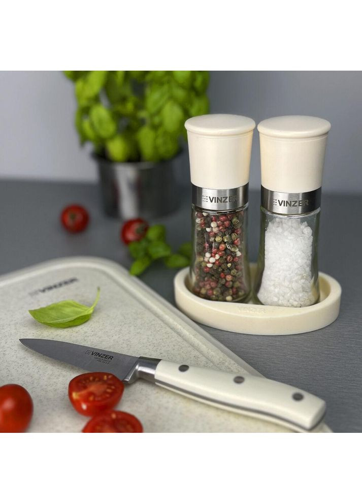 Набір млинів для спецій із силіконовою підставкою 2 шт (50594) Vinzer (365877266)