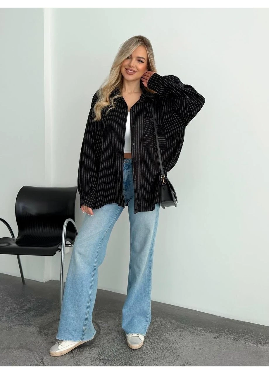 Сорочка жіноча в смужку лляна Fashion (392466418)