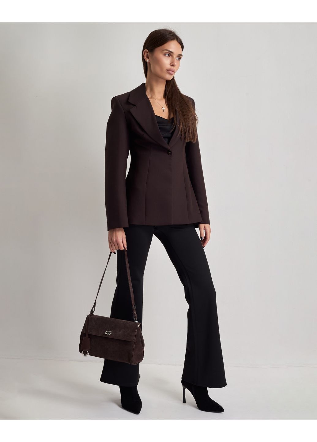 Сумка женская шоколад замша Lonza (371763327)