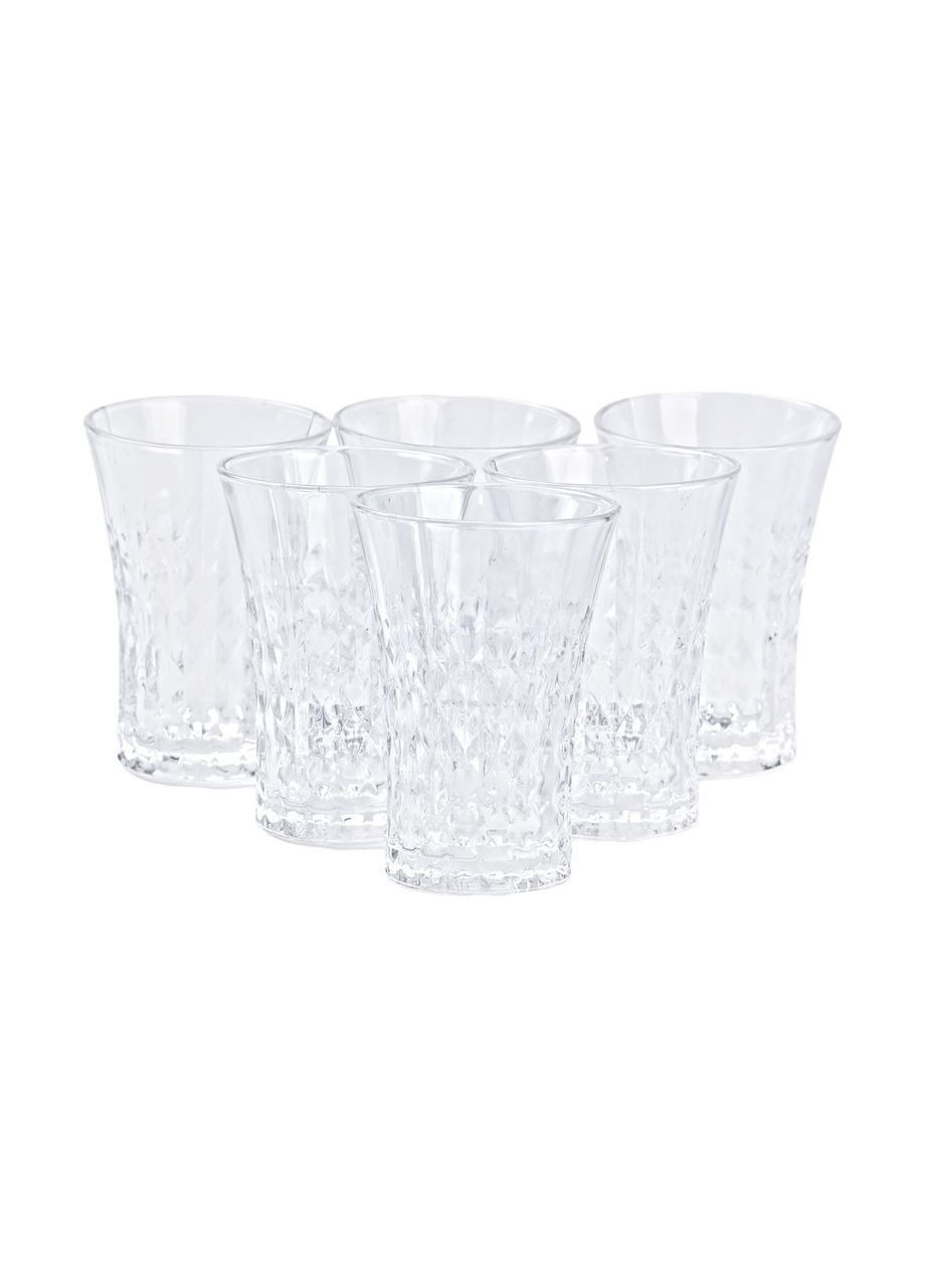 Набір склянок Living Home фігурних під кришталь 6 штук по 380 мл, прозорий TS Kitchen (323221699)