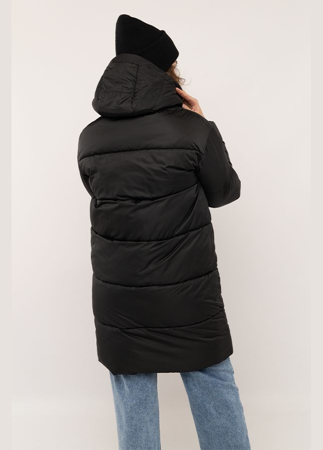 Чорна зимня жіноча куртка колір чорний цб-00223839 Dai Fei Xue