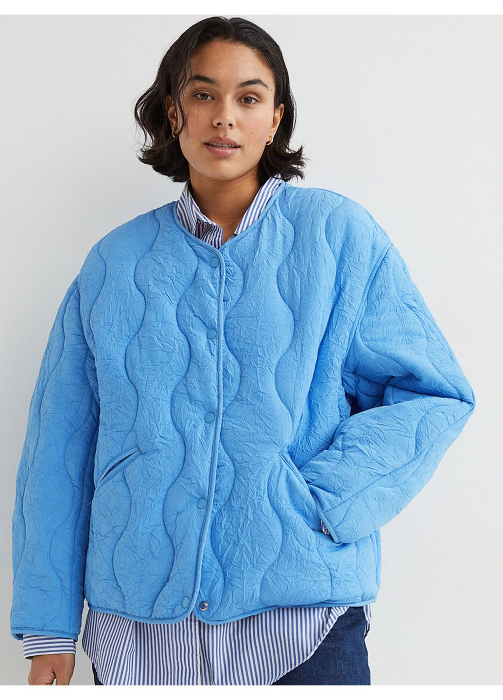 Блакитна демісезонна куртка H&M