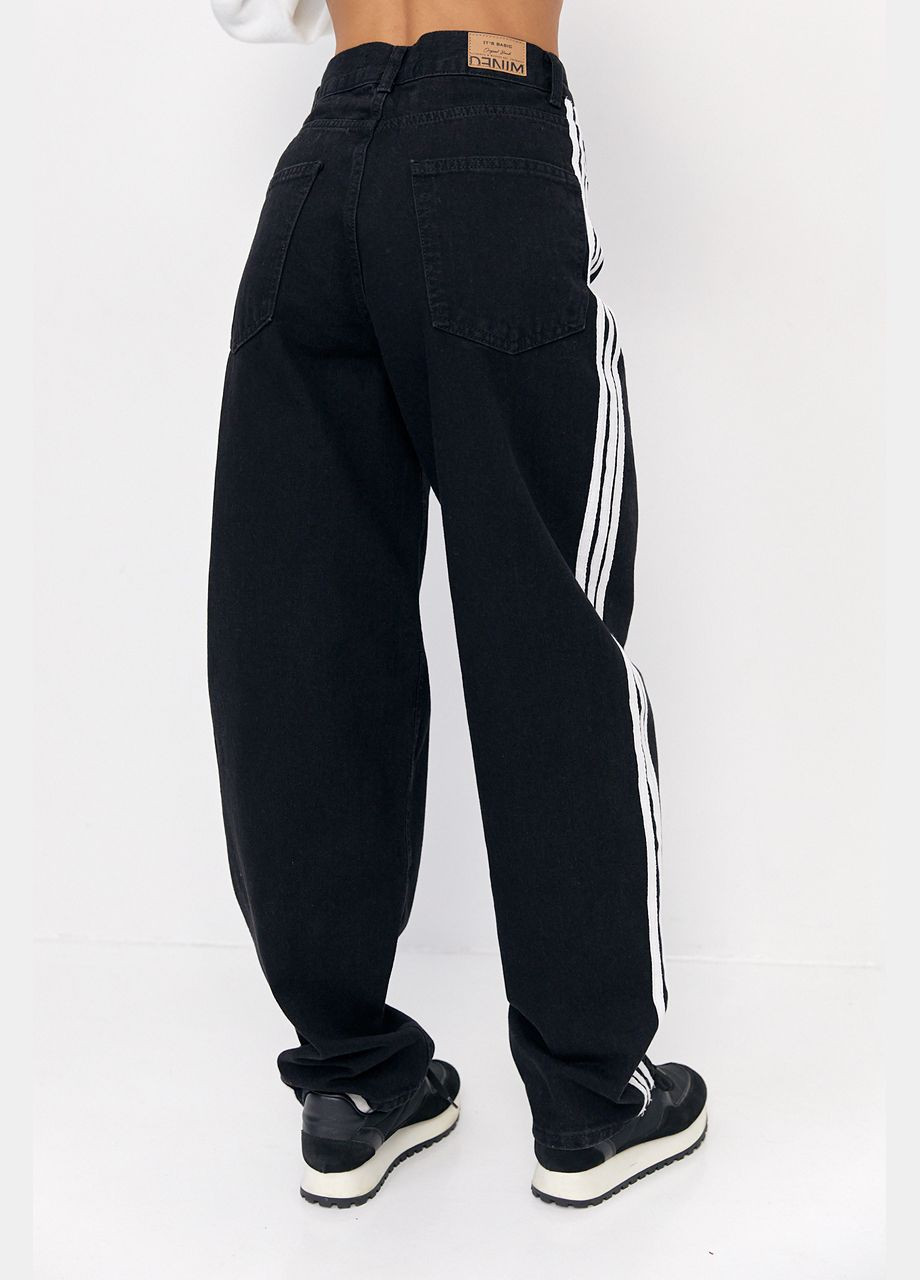 Жіночі джинси Baggy з лампасами Lurex - (312383295)