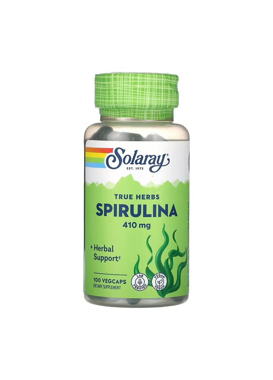 Spirulina Algae 410mg - 100 vcaps Solaray (369398599)
