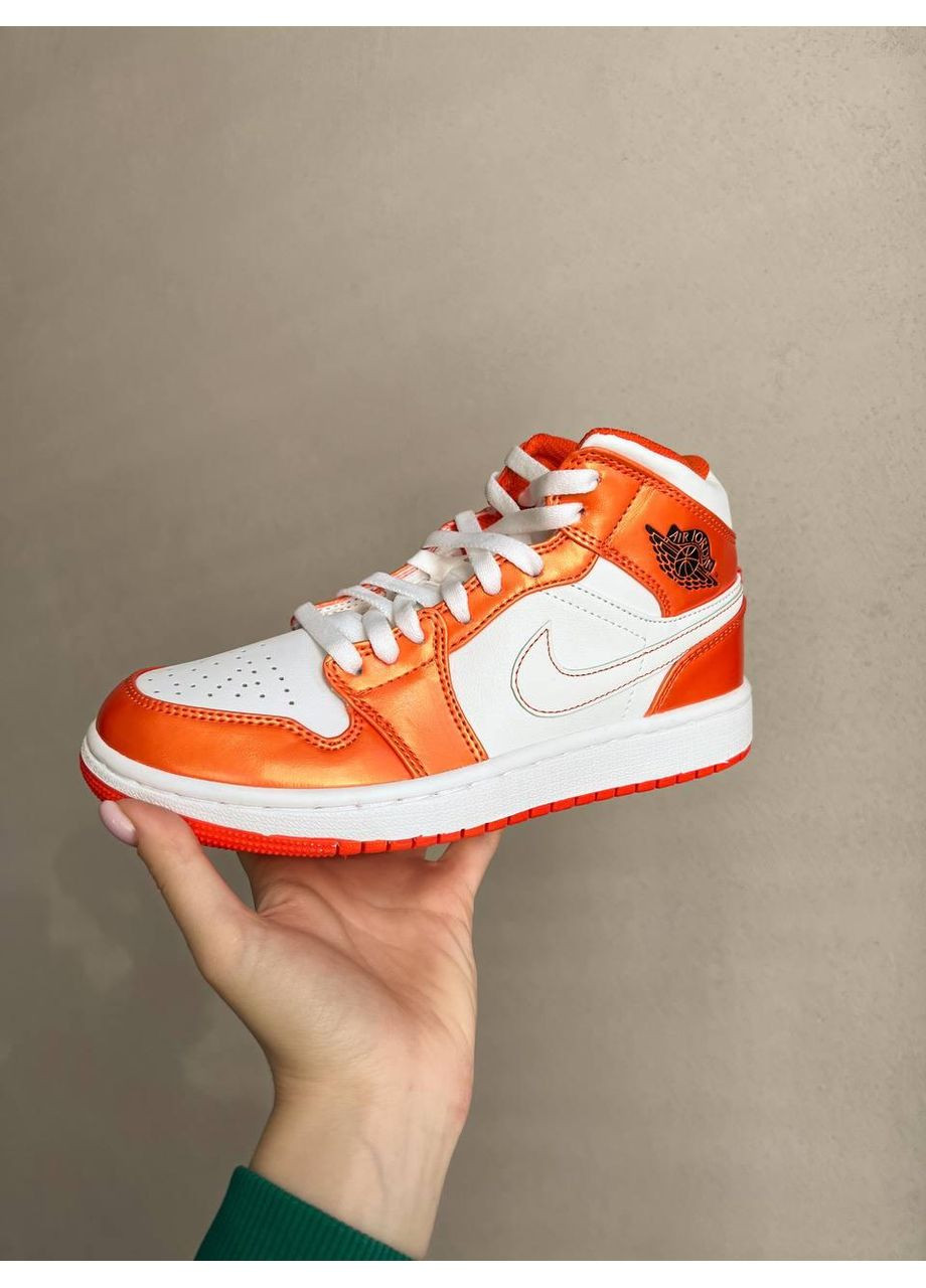 КРОСІВКИ ЖІНОЧІ NIKE AIR JORDAN 1 RETRO ELECTRO ORANGE НАЙК АІР ДЖОРДАН No Brand білі демісезони (367177004)