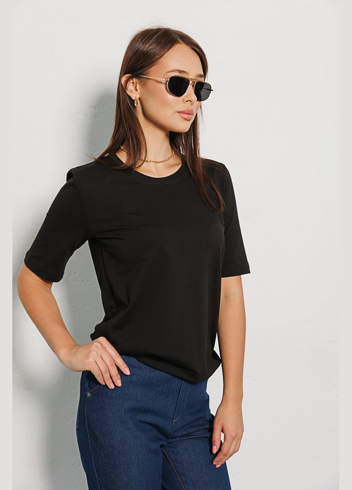 Черная летняя женская футболка с удлиненным рукавом Arjen