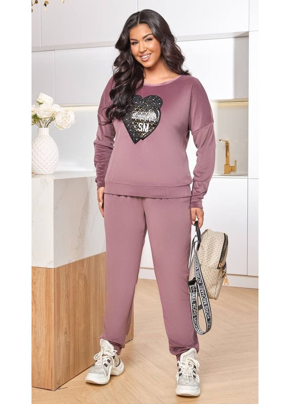 Костюм (світшот, штани), колір Темно-рожевий Fashion (361668278)