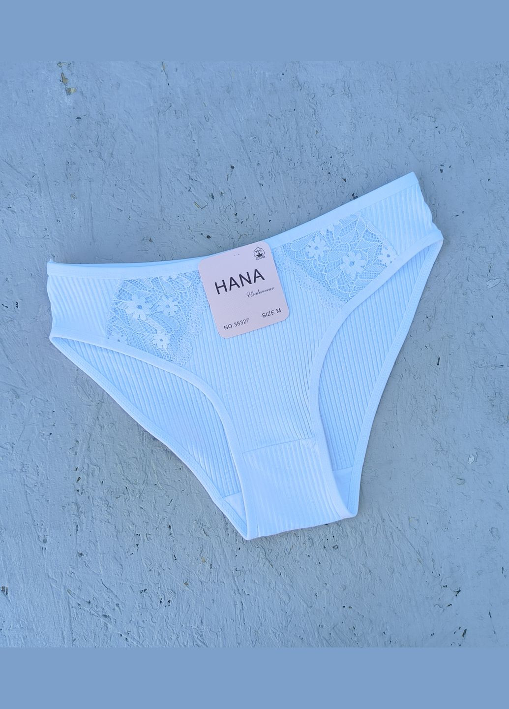 Трусики сліпи в рубчик з мереживною вставкою Hana (316260514)
