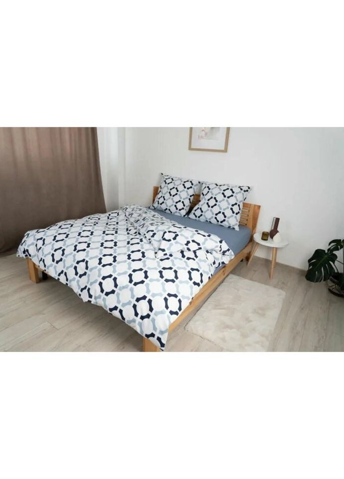 Простынь-чехол на резинке евро Вдохновение 2-04019-26858 200х200 см голубая ТЕП (327791813)