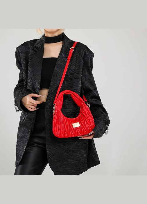 Женская сумка 7515 багет кросс-боди на ремешке красная No Brand (326487620)