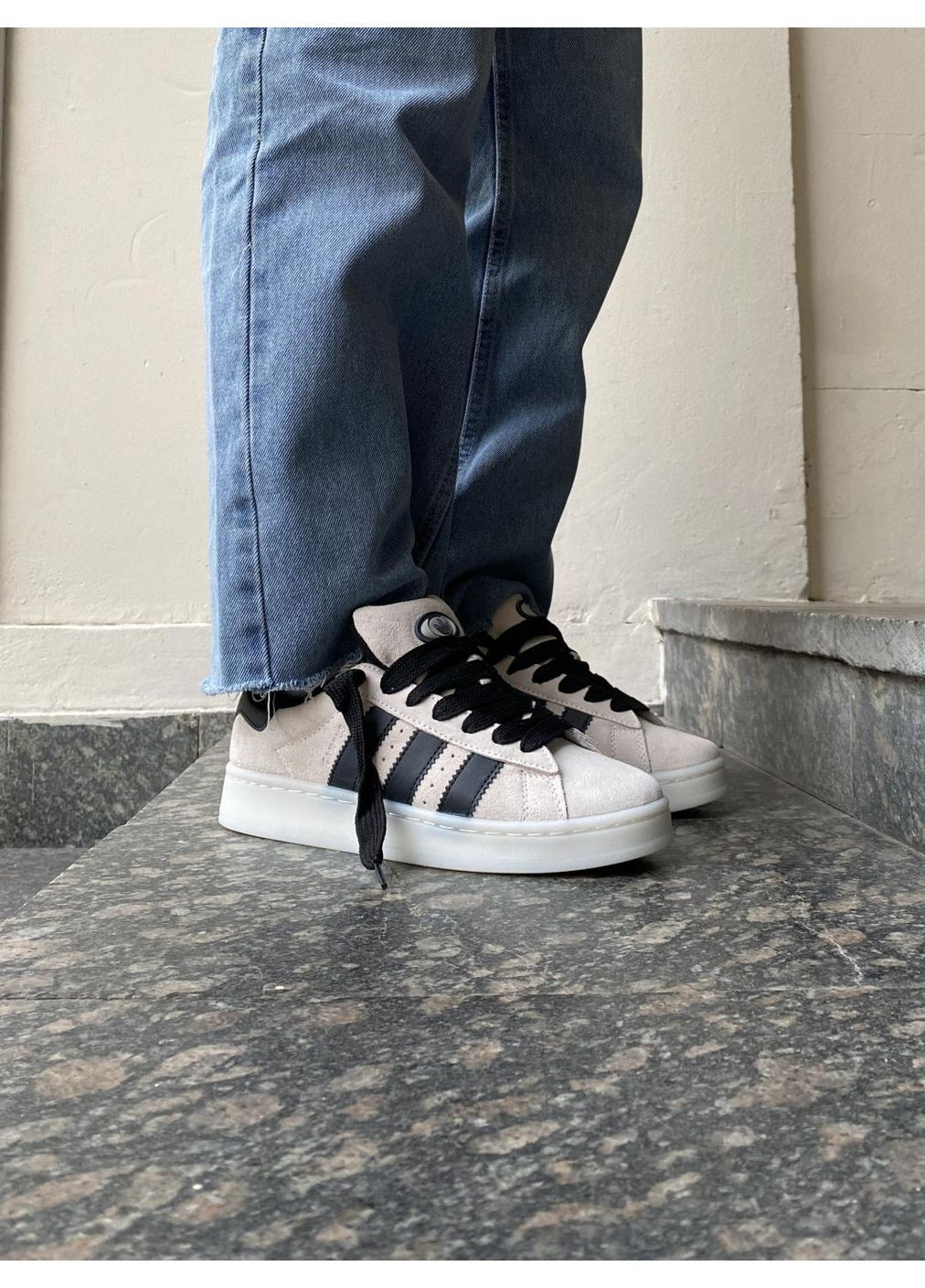 КРОСІВКИ ЖІНОЧІ ADIDAS CAMPUS 00S ALUMINIUM / CORE BLACK АДІДАС КАМПУС No Brand чорні демісезони (367172322)