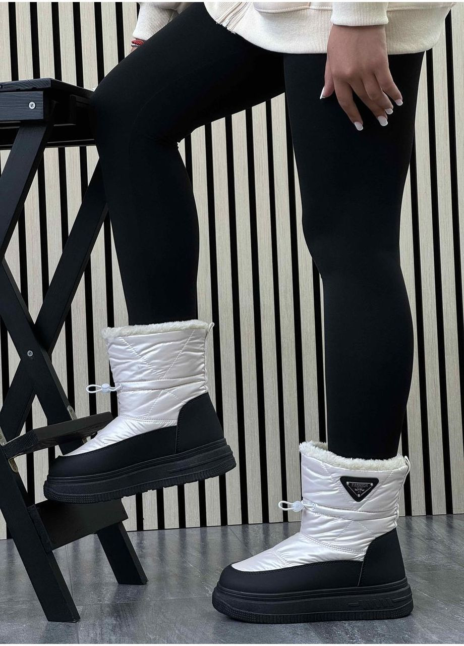 Бежевые сапоги дутики женские зимние бежевые No Brand