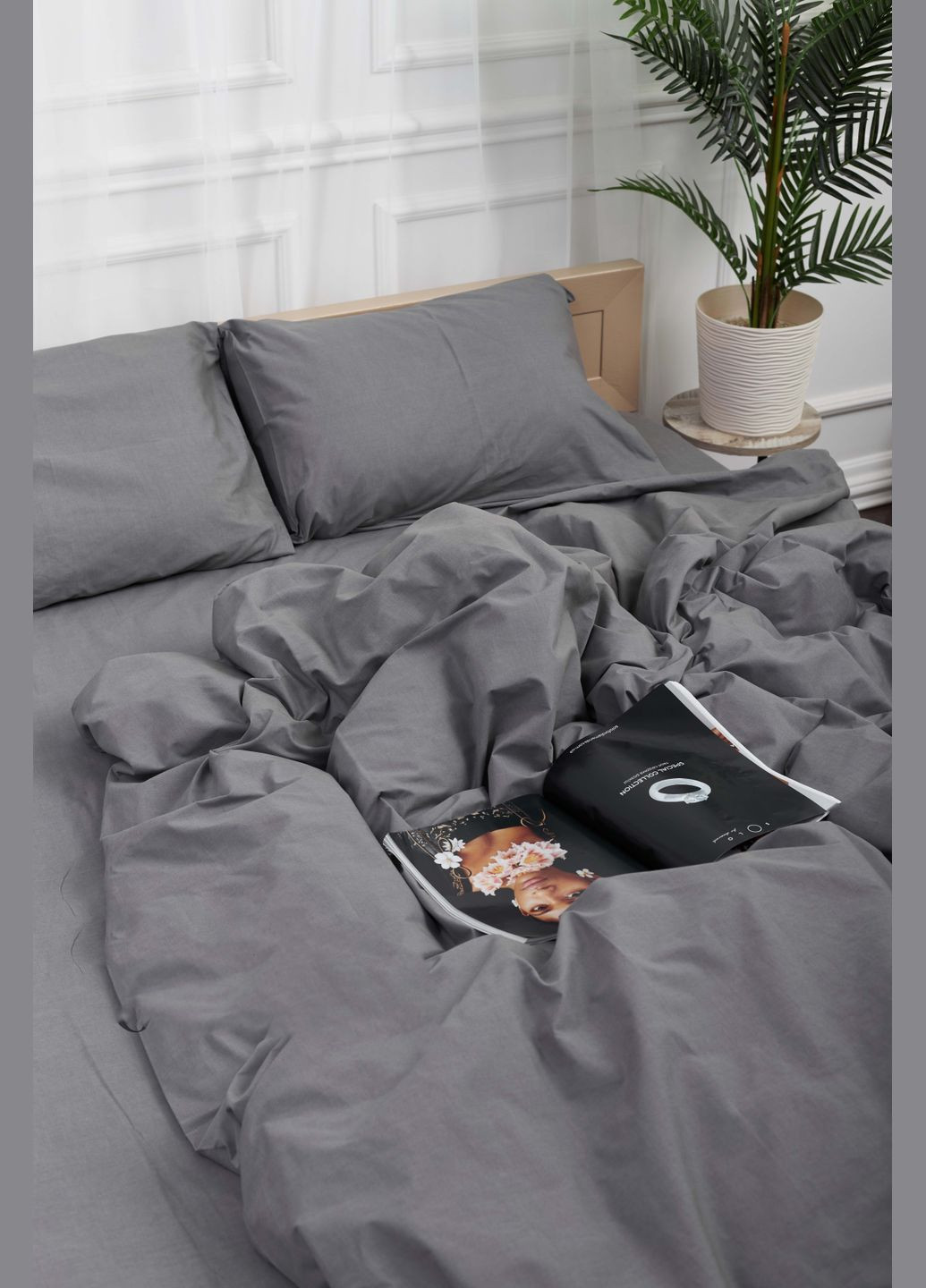 Комплект постільної білизни Дитячий 110х140 наволочки 2х40х40 Бязь Gold Люкс (MS-830000008) Moon&Star Gray (293173256)