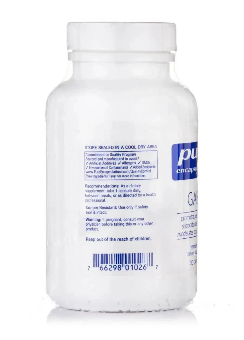 ГАМК (GABA) 120 капсул Pure Encapsulations (361114044)