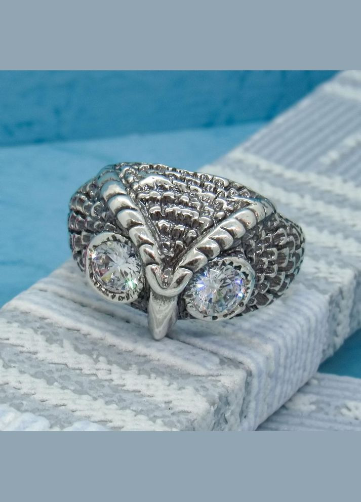 Срібна каблучка "Сова" з фіанітами 20 No Brand (350667545)