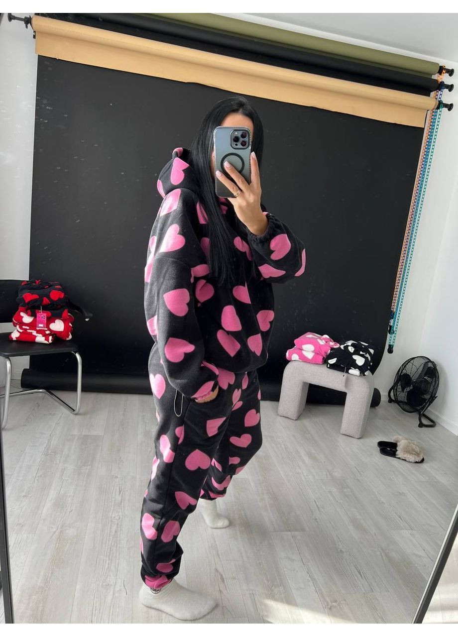 Чорна жіноча піжама кофта + брюки No Brand