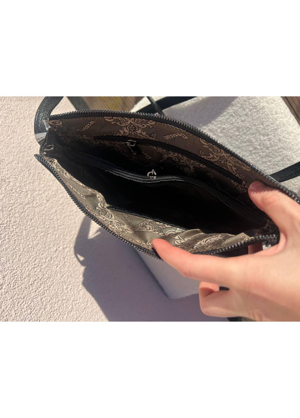 Сумка жіноча натуральна шкіра чорна кроко (3015-2) Desisan (371883441)