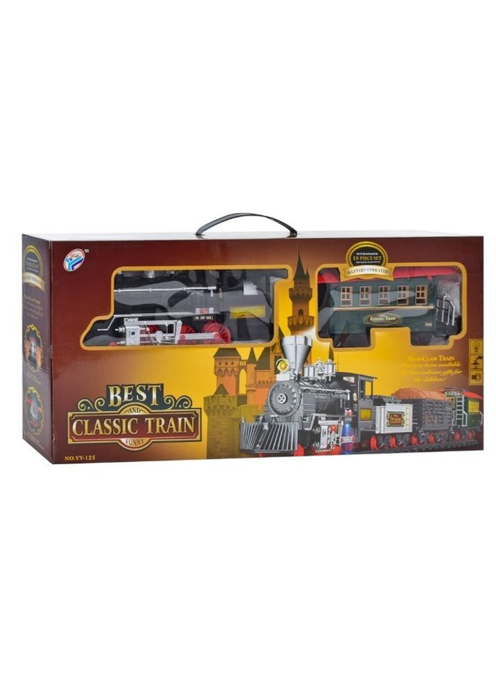 Дитяча залізниця Classic Train зі світлом звуком пором довжина колій 650 см Чорний Mhz (363831042)